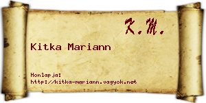 Kitka Mariann névjegykártya