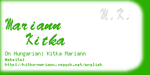 mariann kitka business card